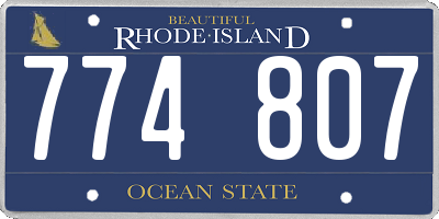RI license plate 774807