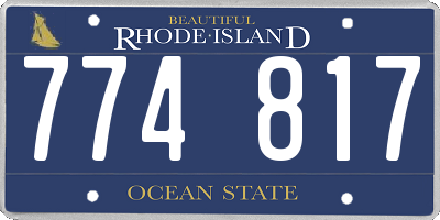 RI license plate 774817