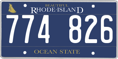 RI license plate 774826