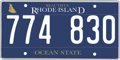 RI license plate 774830