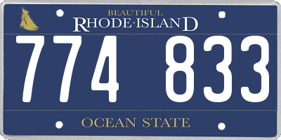 RI license plate 774833