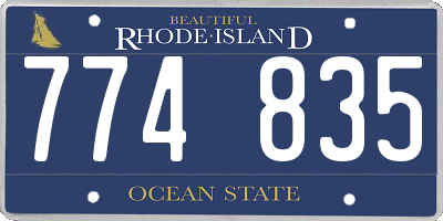 RI license plate 774835
