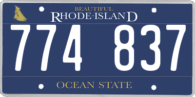 RI license plate 774837