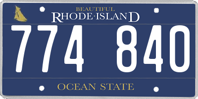 RI license plate 774840