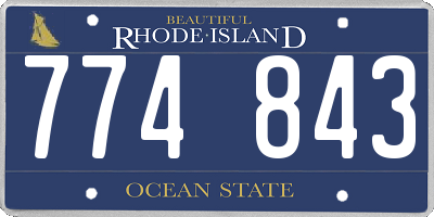 RI license plate 774843