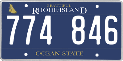 RI license plate 774846