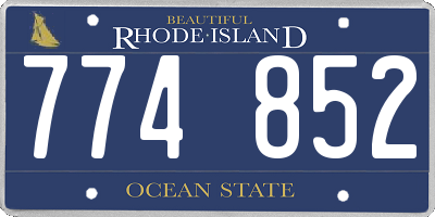 RI license plate 774852
