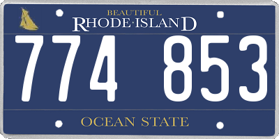 RI license plate 774853