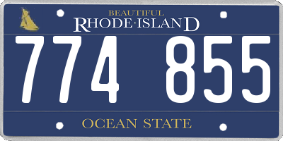 RI license plate 774855