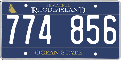 RI license plate 774856