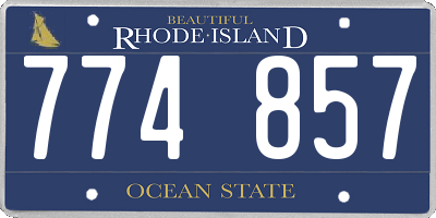 RI license plate 774857