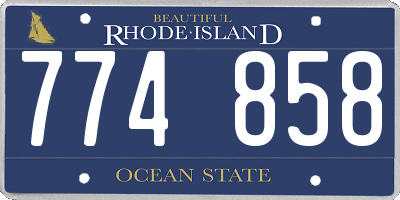 RI license plate 774858
