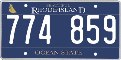 RI license plate 774859