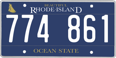RI license plate 774861