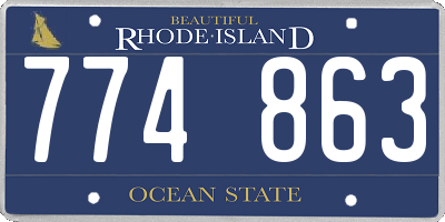 RI license plate 774863