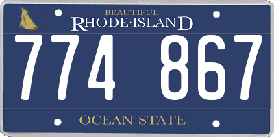 RI license plate 774867