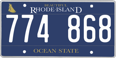 RI license plate 774868