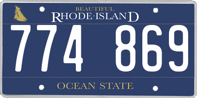 RI license plate 774869