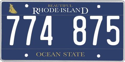 RI license plate 774875