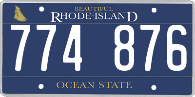 RI license plate 774876