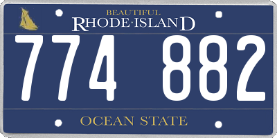 RI license plate 774882