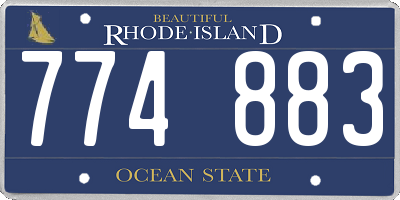 RI license plate 774883