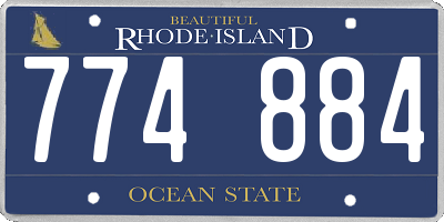 RI license plate 774884