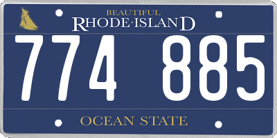 RI license plate 774885
