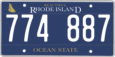 RI license plate 774887