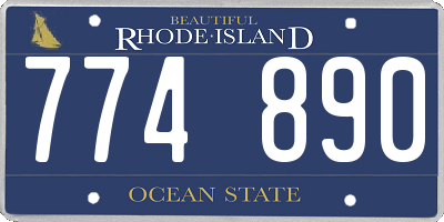 RI license plate 774890