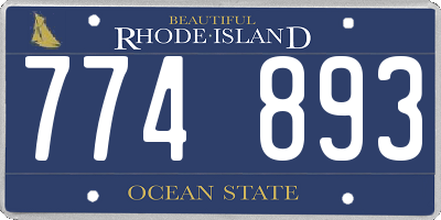 RI license plate 774893