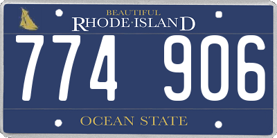 RI license plate 774906