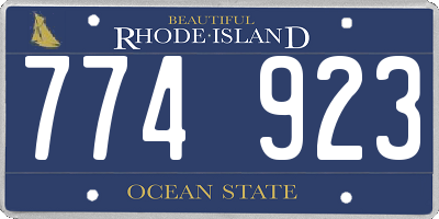 RI license plate 774923
