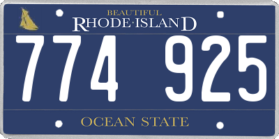 RI license plate 774925