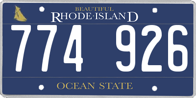 RI license plate 774926