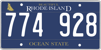 RI license plate 774928