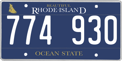 RI license plate 774930