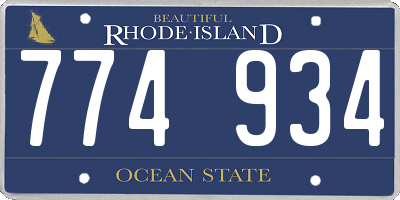 RI license plate 774934