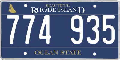 RI license plate 774935