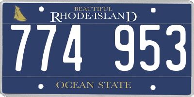 RI license plate 774953