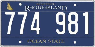 RI license plate 774981