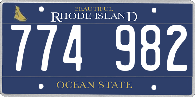 RI license plate 774982