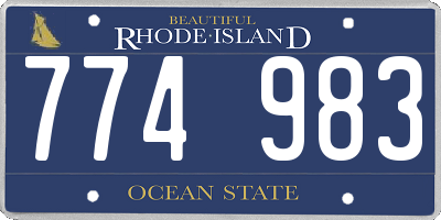 RI license plate 774983