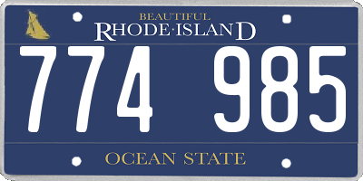 RI license plate 774985