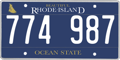 RI license plate 774987