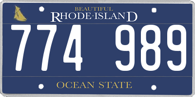 RI license plate 774989