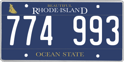 RI license plate 774993