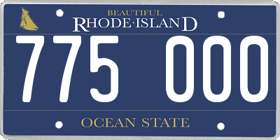 RI license plate 775000
