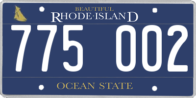 RI license plate 775002