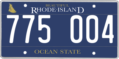 RI license plate 775004